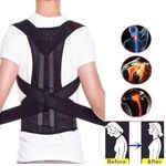 10.000fCeinture Lombaire Renforcée, Support Dorsal Réglable, Attelle De Colonne Vertébrale, Entraîneur De Cou - Noir  781963244