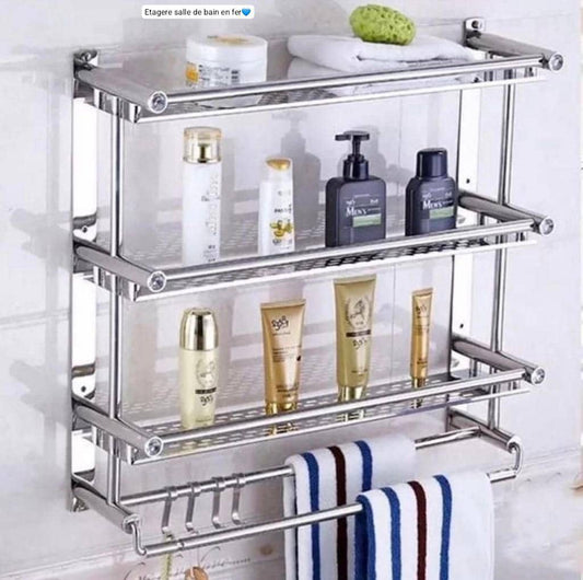 15.000F Étagère à serviettes et accessoire murale pour salle de bain- 4 niveaux 781963244