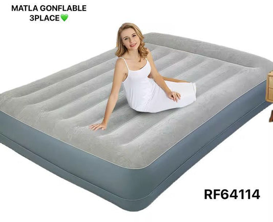 75.000FMatelas gonflable de luxe en peluche, construction en fibre avec pompe électrique sur le dessus, matelas gonflable automatique en velours pliable pour la maison 3 place  781963244